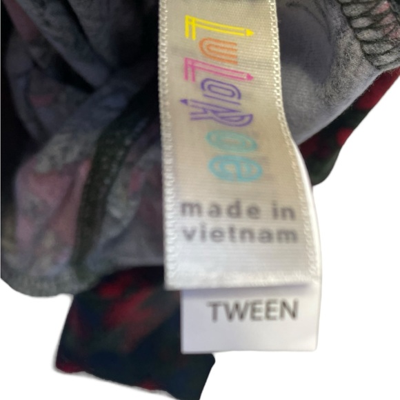 LulaRoe Navy Green Tomato Leggings - Picture 3 of 3